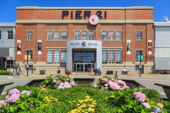 Photo of the front of the Canadian Museum of Immigration at Pier 21