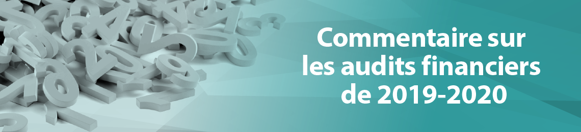 Commentaire sur les audits financiers de 2019-2020