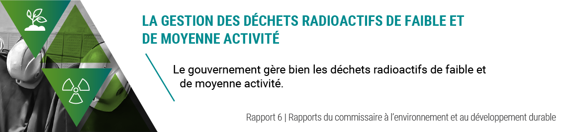 Rapport 6 — La gestion des déchets radioactifs de faible et de moyenne activité