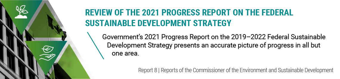 Report 8—Review of the 2021 Progress Report on the Federal Sustainable Development Strategy