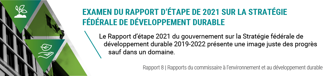 Rapport 8 — Examen du Rapport d’étape de 2021 sur la Stratégie fédérale de développement durable