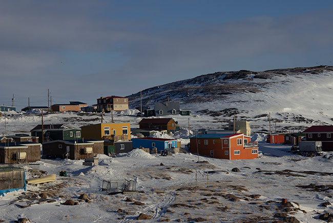 Snow-covered neighbourhood in Nunavut