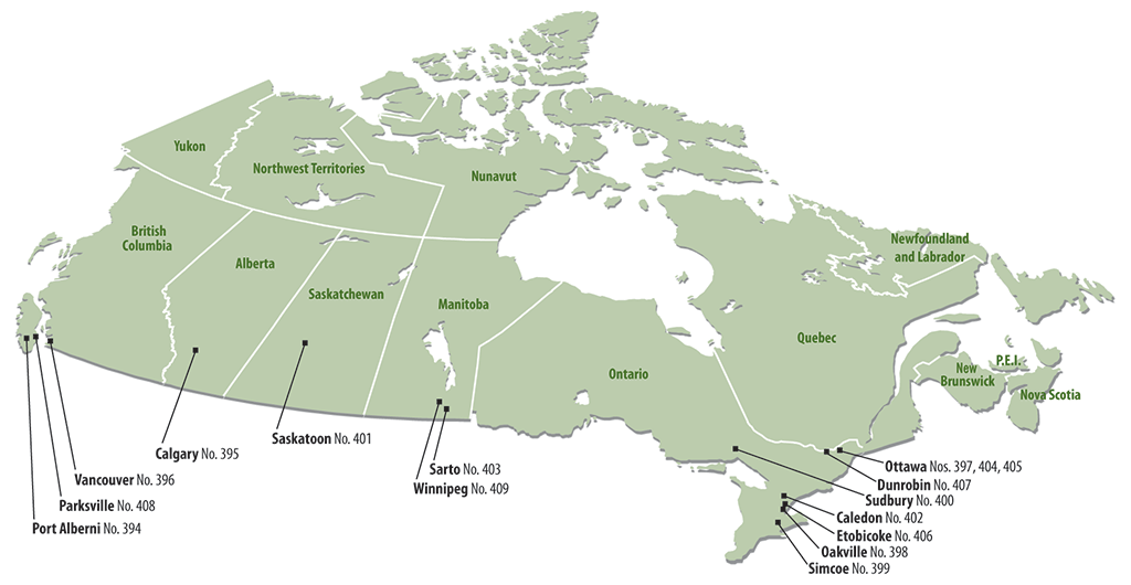 Map showing communities from which petitions came