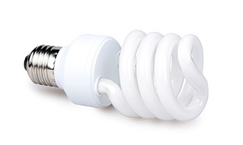 Photo of a compact fluorescent lightbulb