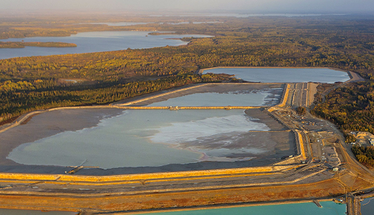 Photo of a tailings impoundment area