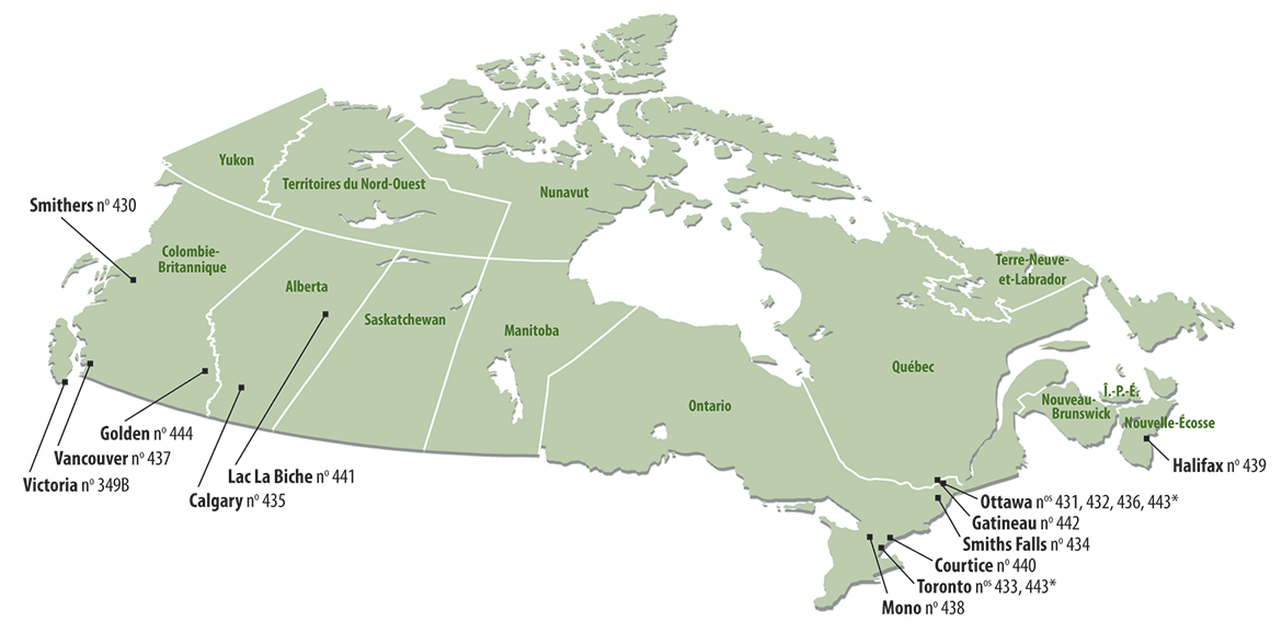 Carte illustrant les collectivités d’où provenaient les pétitions