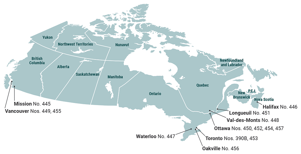 Map showing the communities that petitions came from