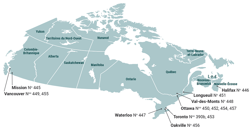 Carte indiquant les collectivités d’où provenaient les pétitions