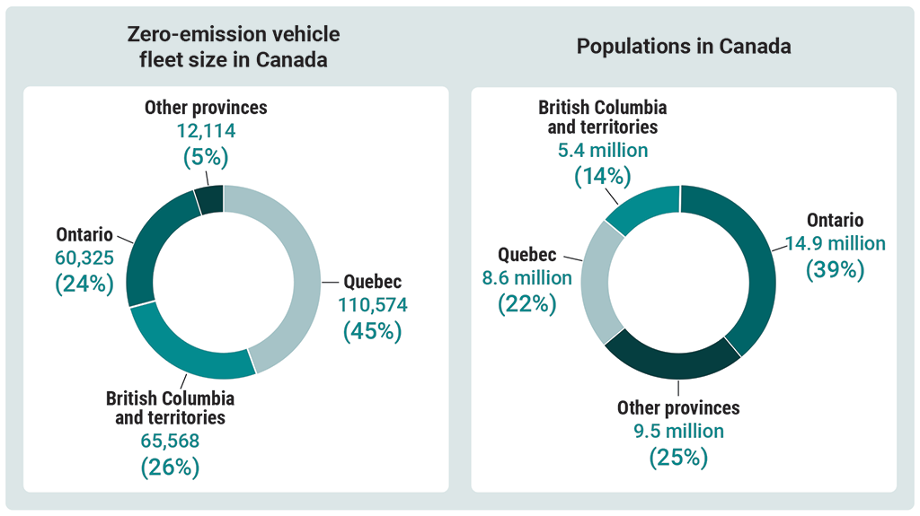 Comparison of zero-emission fleet sizes with population sizes