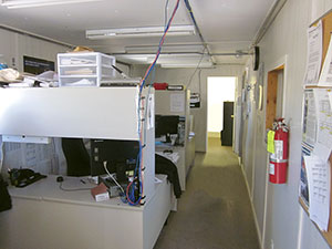 Photo of unfinished police work area in Eabametoong’s police station that lacks required reception and meeting rooms