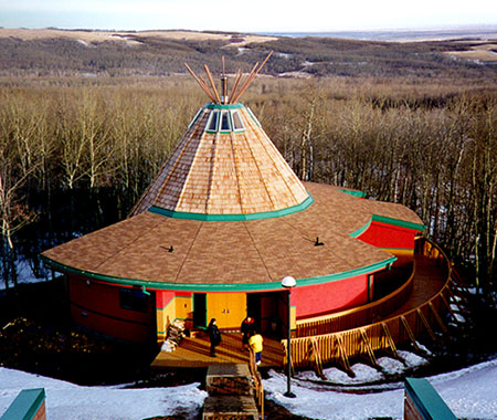 This photograph shows the Okimaw Ohci Healing Lodge in Maple Creek, Saskatchewan