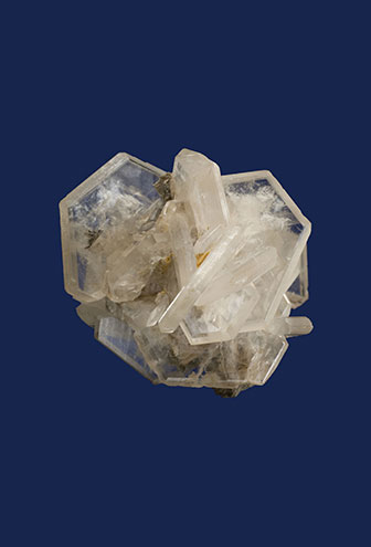 This photo shows clear mineral crystals