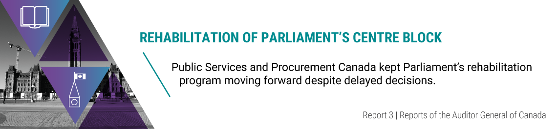 Report 3—Rehabilitation of Parliament’s Centre Block—Public Services and Procurement Canada