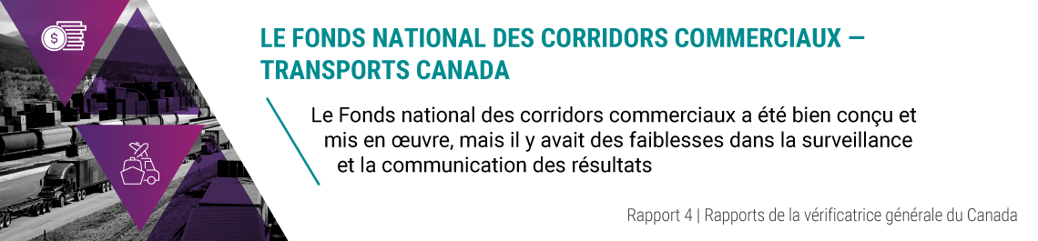 Rapport 4 — Le Fonds national des corridors commerciaux — Transports Canada